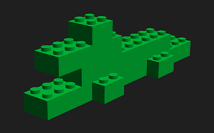 Крокодил из кубиков ЛЕГО